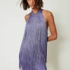 Robes De Cérémonie | Robes Élégantes*TWINSET Milano Robe Courte MYFO Avec Franges Pale Purple