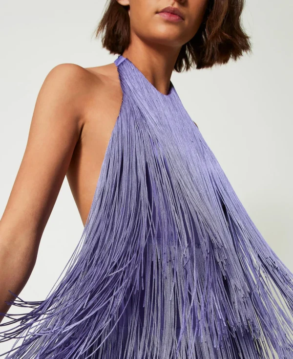 Robes De Cérémonie | Robes Élégantes*TWINSET Milano Robe Courte MYFO Avec Franges Pale Purple