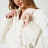 robe_de_chambre_en_fausse_4.webp Sous-Vêtements Et Vêtements De Nuit*TWINSET Milano Robe De Chambre En Fausse Fourrure Avec Perles Blanc Antique White