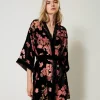 Sous-Vêtements Et Vêtements De Nuit*TWINSET Milano Robe De Chambre En Velours Dévoré Floral Multicolore Blooming