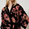 Sous-Vêtements Et Vêtements De Nuit*TWINSET Milano Robe De Chambre En Velours Dévoré Floral Multicolore Blooming