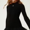 Robes*TWINSET Milano Robe En Maille Côtelée Avec Tulle Noir