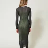 Robes En Maille | Robes Longues*TWINSET Milano Robe Longue Ajustée En Maille Côtelée Gris « Blackened Pearl »