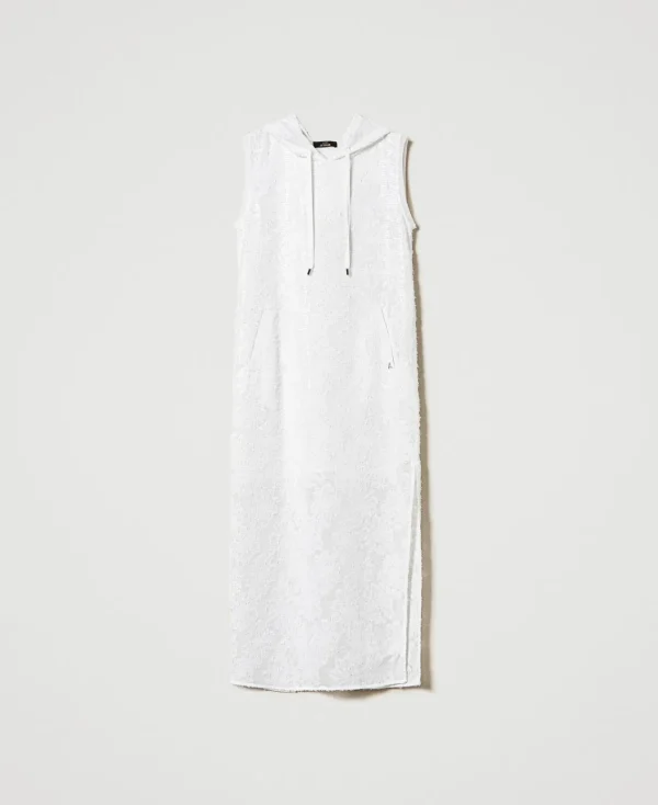 Robes Longues*TWINSET Milano Robe Longue Avec Sequins All-over Blanc "Papers"