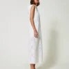 Robes Longues*TWINSET Milano Robe Longue Avec Sequins All-over Blanc "Papers"