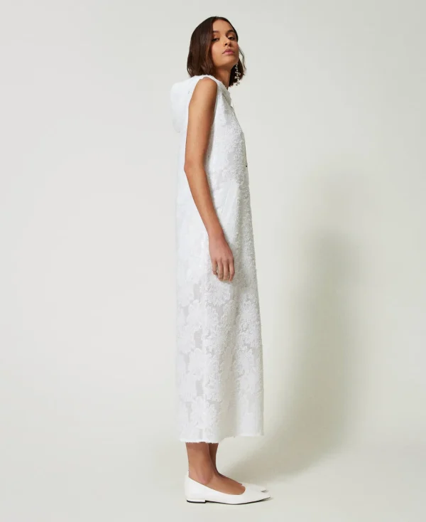 Robes Longues*TWINSET Milano Robe Longue Avec Sequins All-over Blanc "Papers"