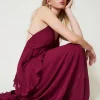 Robes De Cérémonie | Robes Élégantes*TWINSET Milano Robe Longue En Crêpe Georgette Plissé Violet « Prune Rouge »