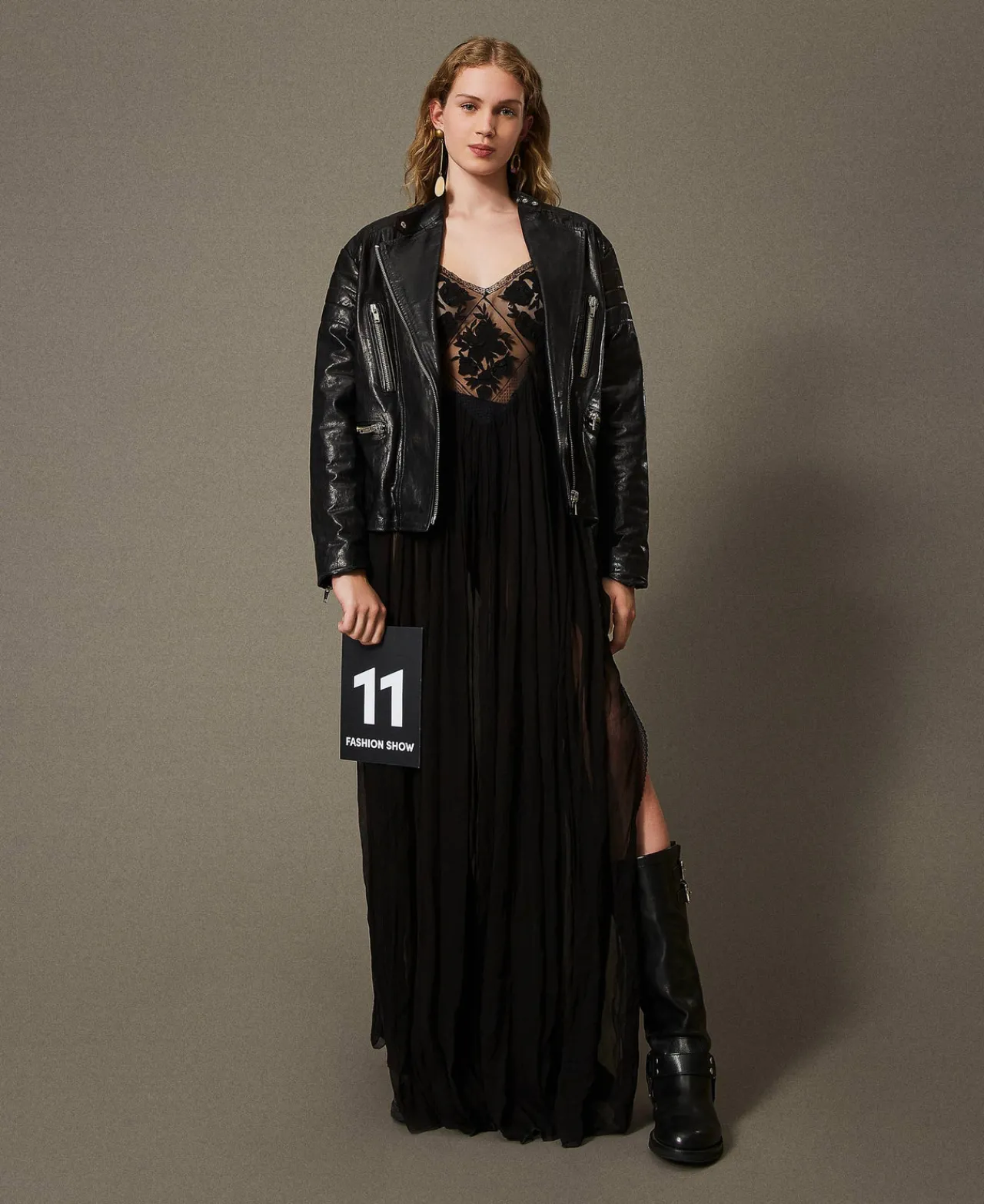 Robes De Cérémonie | Robes Élégantes*TWINSET Milano Robe Longue En Crépon Et Tulle Noir