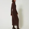 Robes Longues*TWINSET Milano Robe Longue En Jersey Avec Drapé Latéral Marron « Molè »