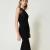 Robes De Cérémonie | Robes Élégantes*TWINSET Milano Robe Longue En Maille Avec Dentelle Noir