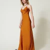 Robes De Cérémonie | Robes Élégantes*TWINSET Milano Robe Longue En Satin Avec Bretelles Spaghetti Orange « Tanné »