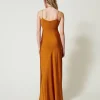 Robes De Cérémonie | Robes Élégantes*TWINSET Milano Robe Longue En Satin Avec Bretelles Spaghetti Orange « Tanné »