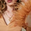Robes De Cérémonie | Robes Élégantes*TWINSET Milano Robe Longue En Satin Avec Plumes Orange « Bubbly »