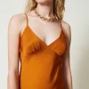 Robes De Cérémonie | Robes Élégantes*TWINSET Milano Robe Longue En Satin Avec Bretelles Spaghetti Orange « Tanné »