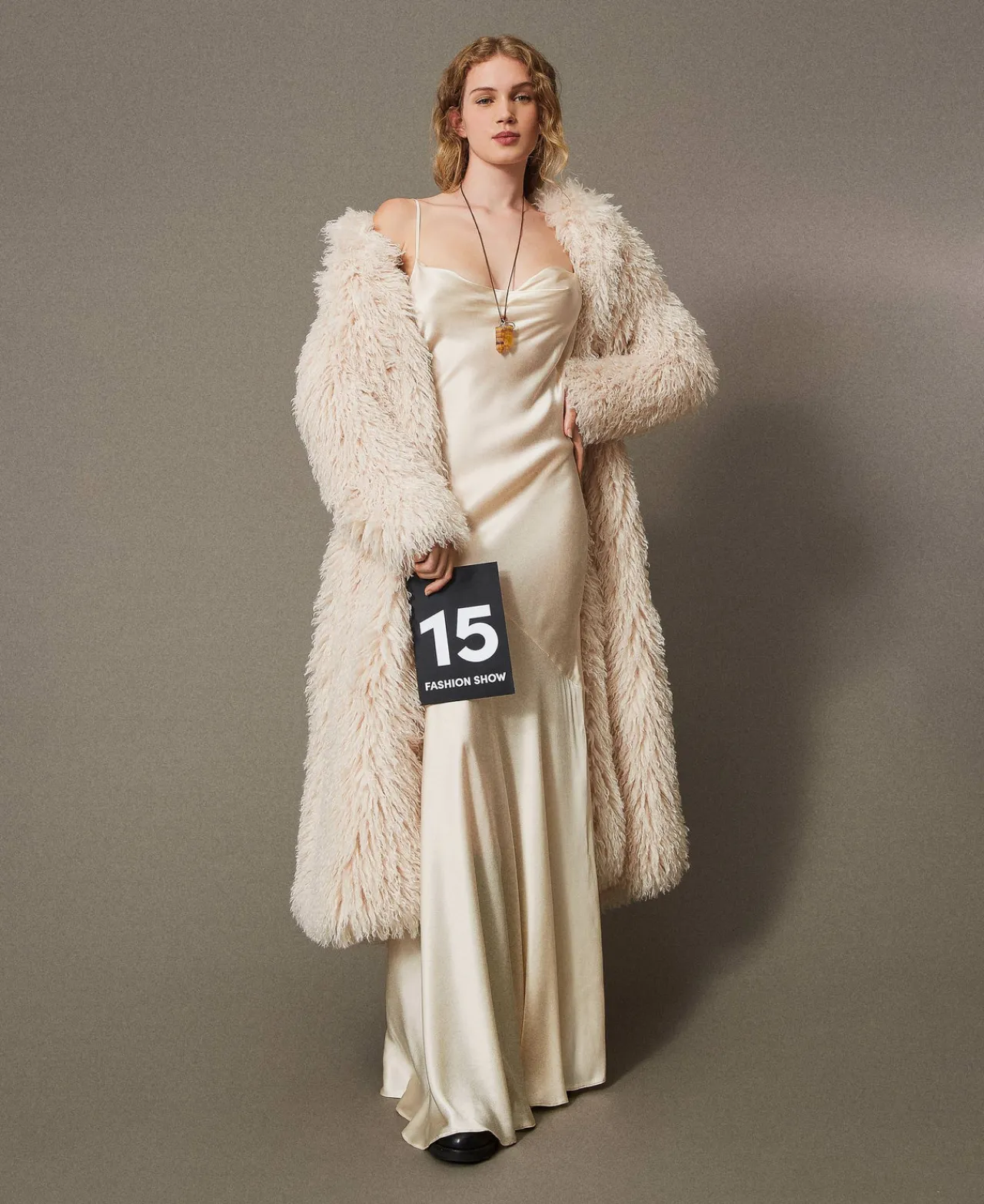 Robes De Cérémonie | Robes Élégantes*TWINSET Milano Robe Longue En Satin De Soie Mélangée Blanc « Butter Cookie »