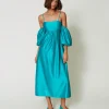 Robes De Cérémonie | Robes Élégantes*TWINSET Milano Robe Longue En Satin Duchesse Vert « Tropical Emerald »