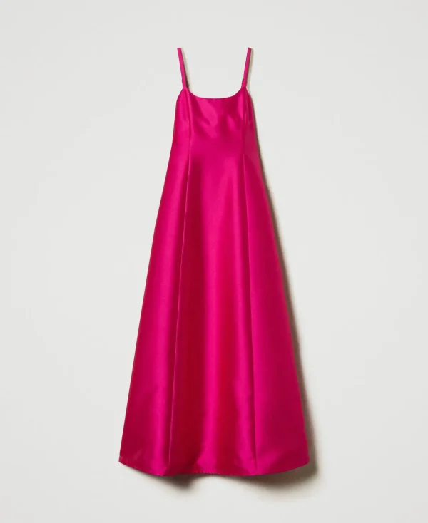 robe_longue_en_serg_mikad_1.webp Robes De Cérémonie | Robes Élégantes*TWINSET Milano Robe Longue En Sergé Mikado Super Pink