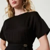 robe_midi_avec_bride_oval_4.webp Robes De Cérémonie | Robes Élégantes*TWINSET Milano Robe Midi Avec Bride Oval T Noir