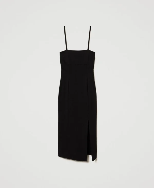 Robes De Cérémonie | Robes Élégantes*TWINSET Milano Robe Midi Avec Fente Noir