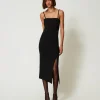 Robes De Cérémonie | Robes Élégantes*TWINSET Milano Robe Midi Avec Fente Noir
