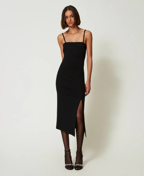 Robes De Cérémonie | Robes Élégantes*TWINSET Milano Robe Midi Avec Fente Noir