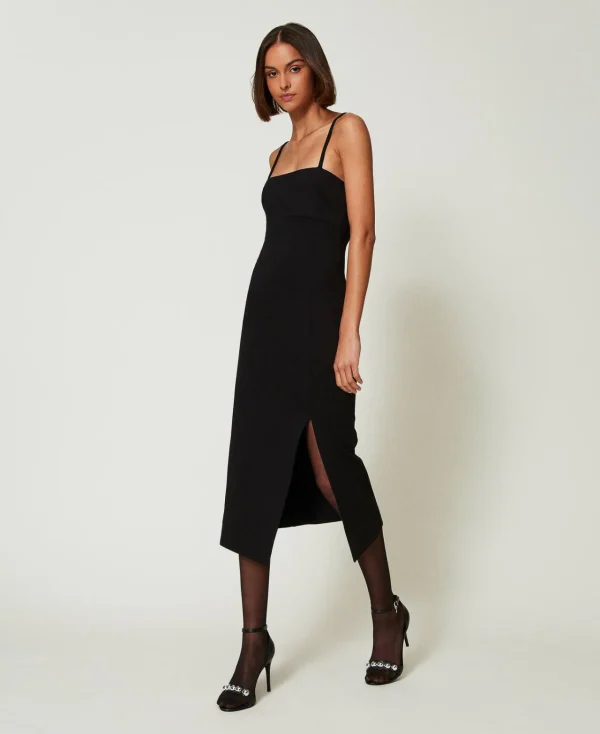 Robes De Cérémonie | Robes Élégantes*TWINSET Milano Robe Midi Avec Fente Noir