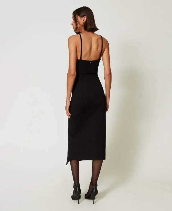 Robes De Cérémonie | Robes Élégantes*TWINSET Milano Robe Midi Avec Fente Noir