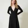 Robes Midi*TWINSET Milano Robe Midi En Jersey Crêpé Noir