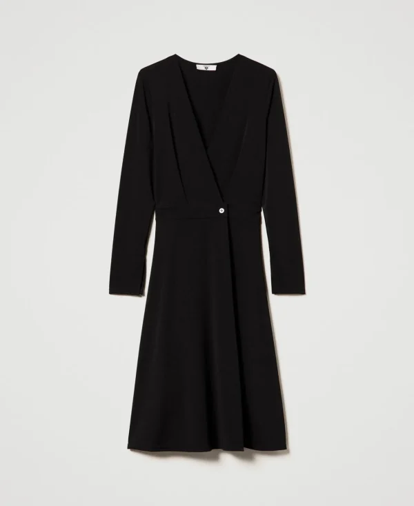 Robes Midi*TWINSET Milano Robe Midi En Jersey Crêpé Noir