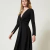 Robes Midi*TWINSET Milano Robe Midi En Jersey Crêpé Noir