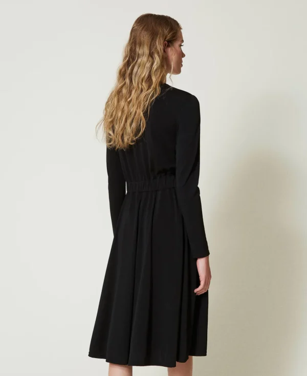 Robes Midi*TWINSET Milano Robe Midi En Jersey Crêpé Noir