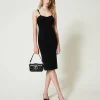 Robes De Cérémonie | Robes Élégantes*TWINSET Milano Robe Midi En Maille Avec Bretelles Bijoux Noir