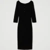 Robes En Maille | Robes Midi*TWINSET Milano Robe Midi En Maille Avec Ajours Et Clous Noir