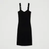 Robes De Cérémonie | Robes Élégantes*TWINSET Milano Robe Midi En Maille Avec Bretelles Bijoux Noir