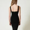 Robes De Cérémonie | Robes Élégantes*TWINSET Milano Robe Midi En Maille Avec Bretelles Bijoux Noir