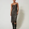 Robes De Cérémonie | Robes Élégantes*TWINSET Milano Robe Midi En Tulle Avec Broderie Réalisée à La Main Noir