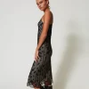 Robes De Cérémonie | Robes Élégantes*TWINSET Milano Robe Midi En Tulle Avec Broderie Réalisée à La Main Noir