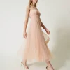Robes De Cérémonie | Robes Élégantes*TWINSET Milano Robe Midi En Tulle Plissé Nude Clair