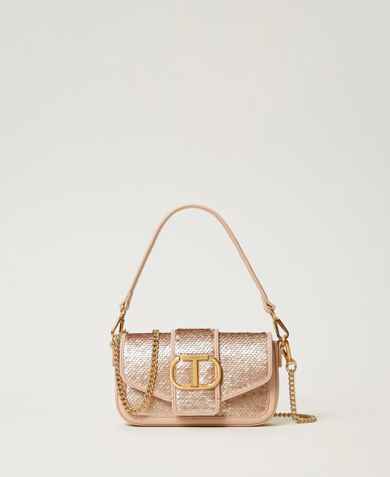 Mini Sacs | Sacs Porté Épaule*TWINSET Milano Sac à Bandoulière «Amie» Avec Sequins Rose « Peach Pink »