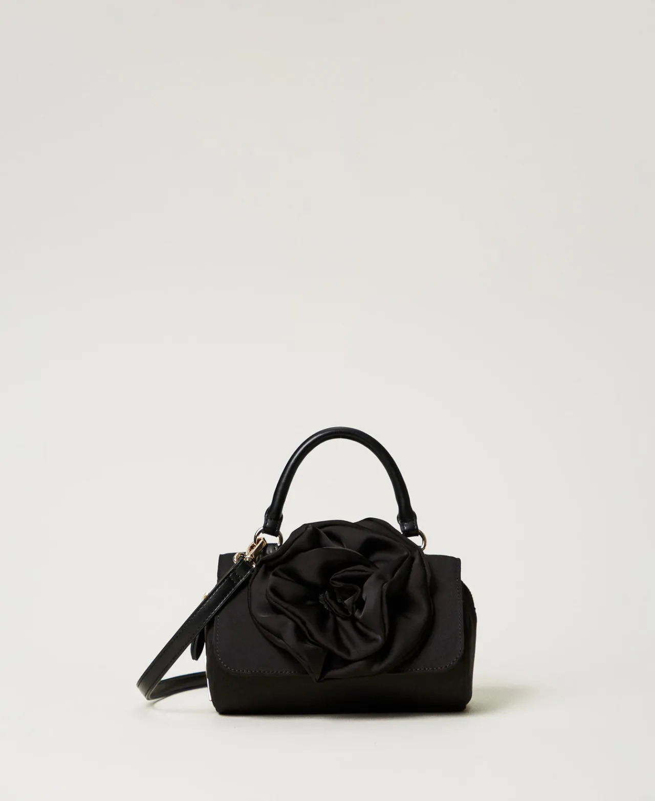 Sacs Porté Épaule | Sacs À Bandoulière*TWINSET Milano Sac à Bandoulière Avec Grande Fleur Noir