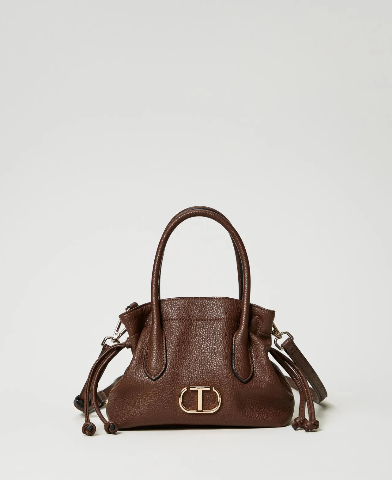 Sacs Porté Épaule | Sacs À Bandoulière*TWINSET Milano Sac à Bandoulière Avec Oval T Et Cordon De Serrage Coffee Chocolate