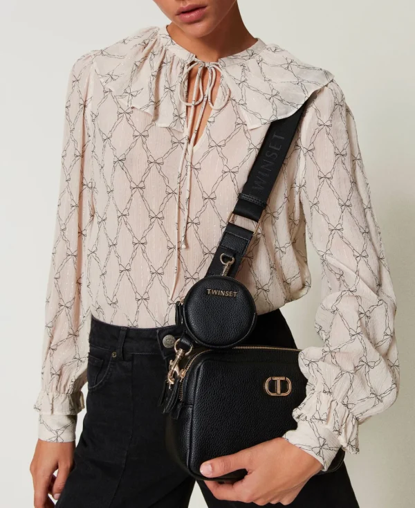 Sacs À Bandoulière | Sacs À Main*TWINSET Milano Sac à Bandoulière Avec Porte-monnaie Noir