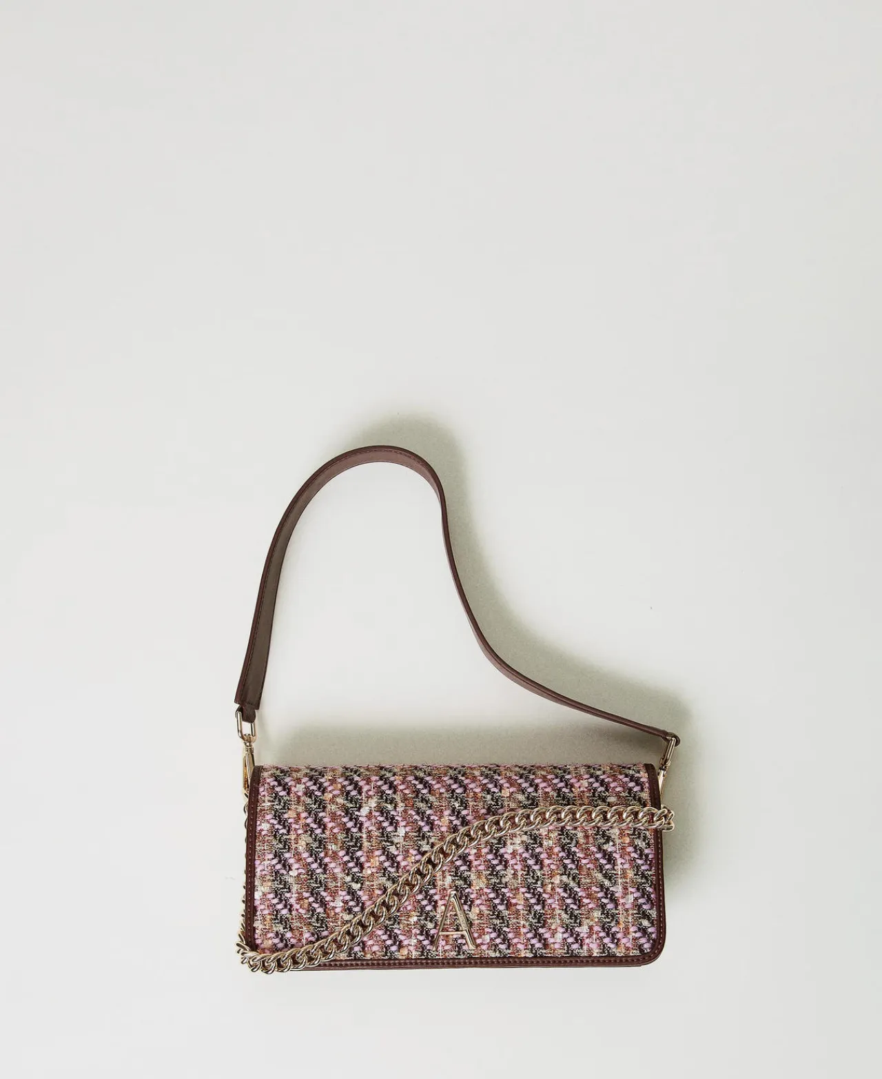 Sacs Porté Épaule | Sacs À Bandoulière*TWINSET Milano Sac à Bandoulière Avec Tissu Bouclé Multicolore Pink Tulle Bouclé