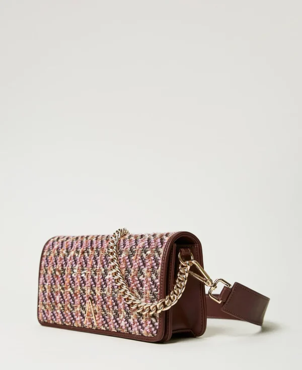 sac__bandoulire_avec_tiss_2.webp Sacs Porté Épaule | Sacs À Bandoulière*TWINSET Milano Sac à Bandoulière Avec Tissu Bouclé Multicolore Pink Tulle Bouclé