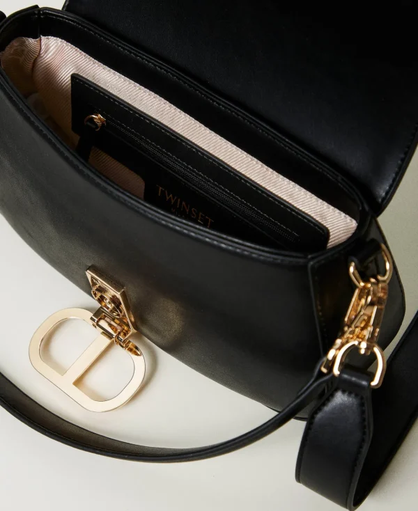 Sacs Porté Épaule | Sacs À Bandoulière*TWINSET Milano Sac à Bandoulière «Brera» Avec Ouverture Oval T Noir