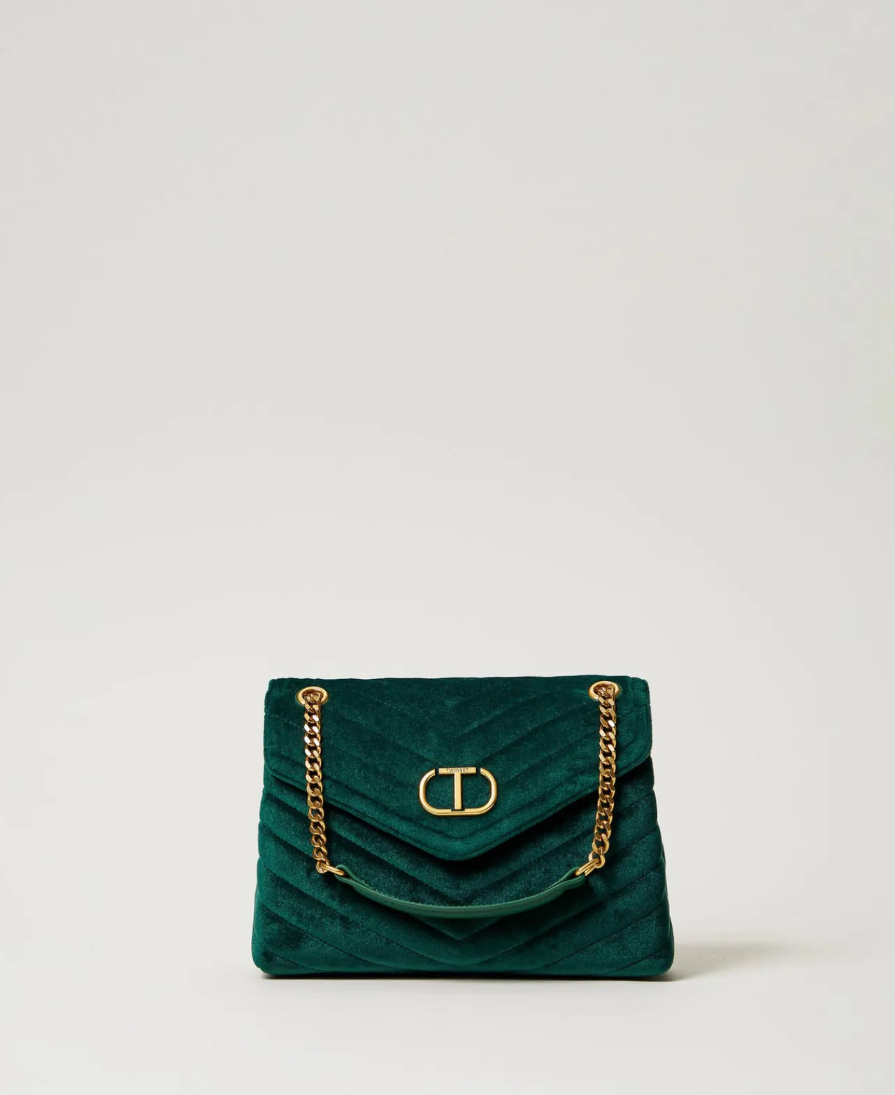 Sacs Porté Épaule | Sacs À Bandoulière*TWINSET Milano Sac à Bandoulière «Dreamy» Moyen En Velours Vert « Monstera Green »