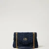 Sacs Porté Épaule | Sacs À Main*TWINSET Milano Sac à Bandoulière «Dreamy» Moyen En Tweed Bouclé Bleu Denim/Noir