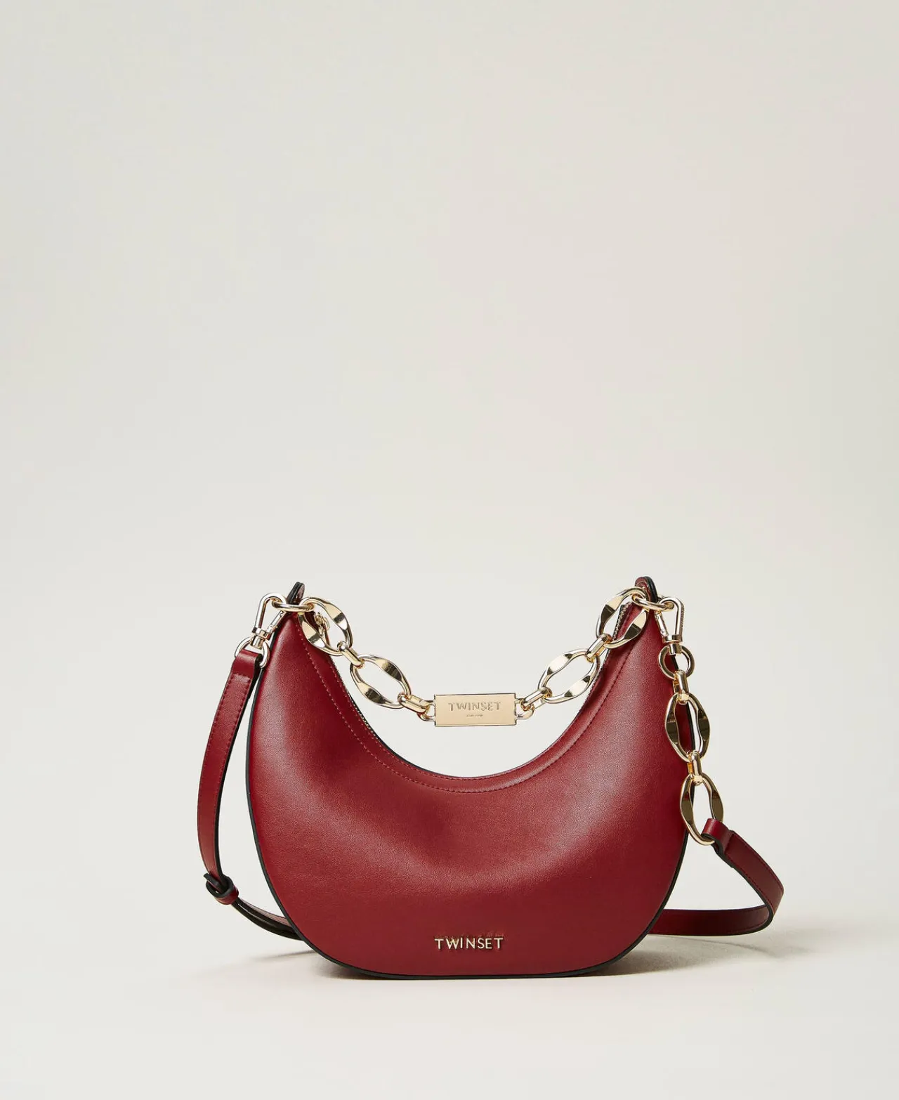 Besaces | Sacs Porté Épaule*TWINSET Milano Sac à Bandoulière «Miss Twinset» Avec Chaîne Siglée Rouge Myrte