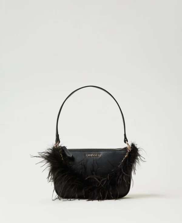 Sacs Porté Épaule | Sacs À Main*TWINSET Milano Sac à Bandoulière «Petite Folie» Avec Oval T Noir