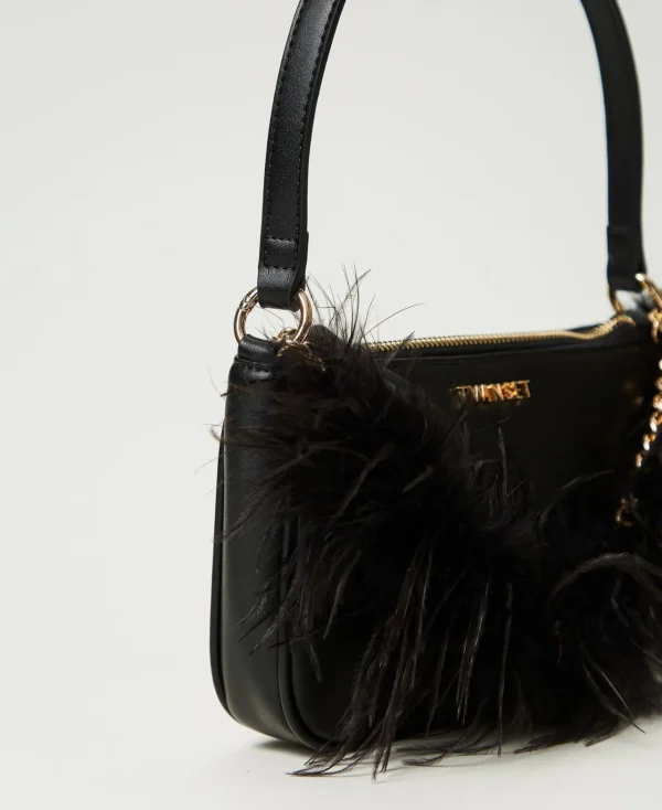 Sacs Porté Épaule | Sacs À Main*TWINSET Milano Sac à Bandoulière «Petite Folie» Avec Oval T Noir